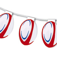 Zoom : Flameproof paper bunting Rugby balloons