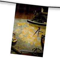 Zoom : Guirlande Pirate papier ignifugé 